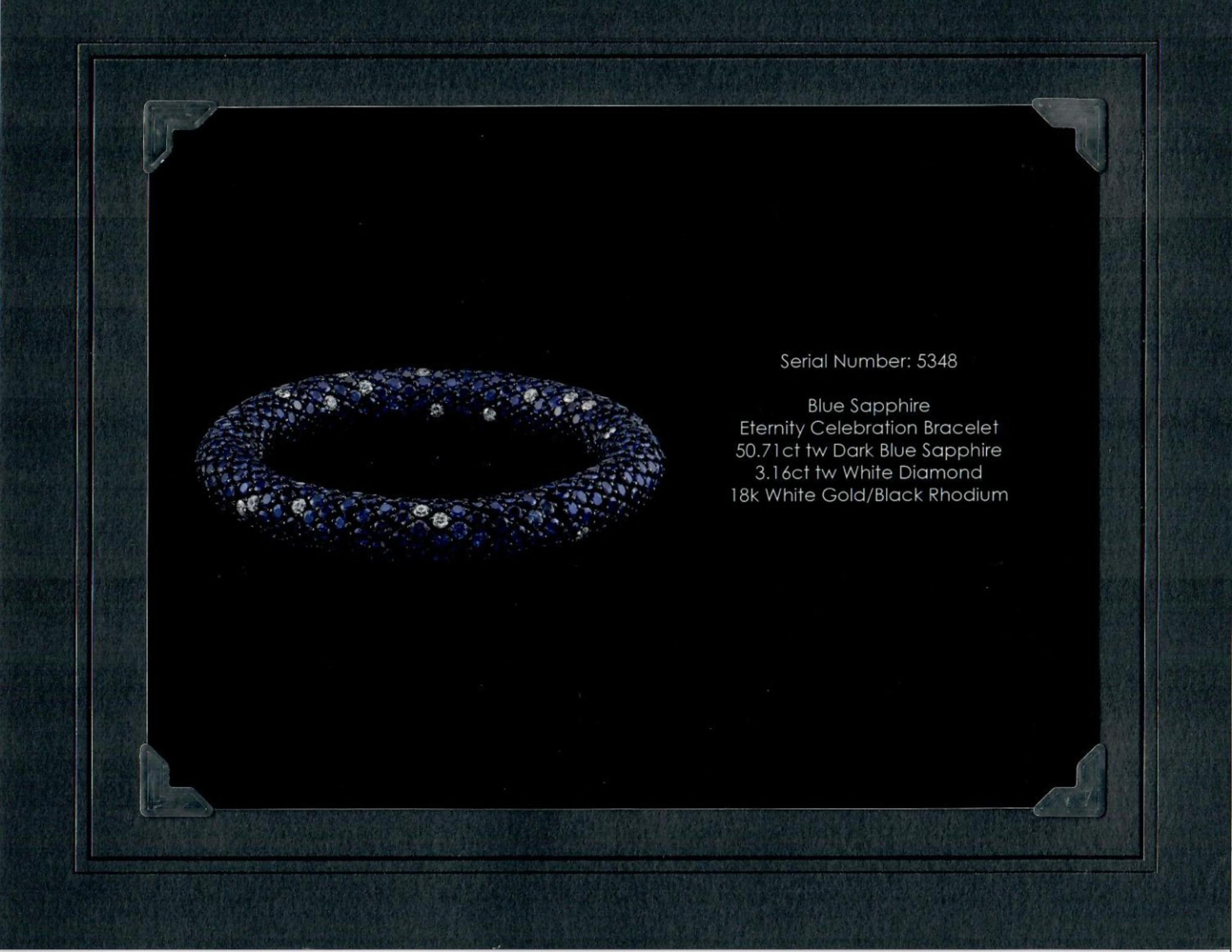 Robert Procop, Sapphire, Diamond, and Blackened Gold 'Eternity Celebration' Bracelet