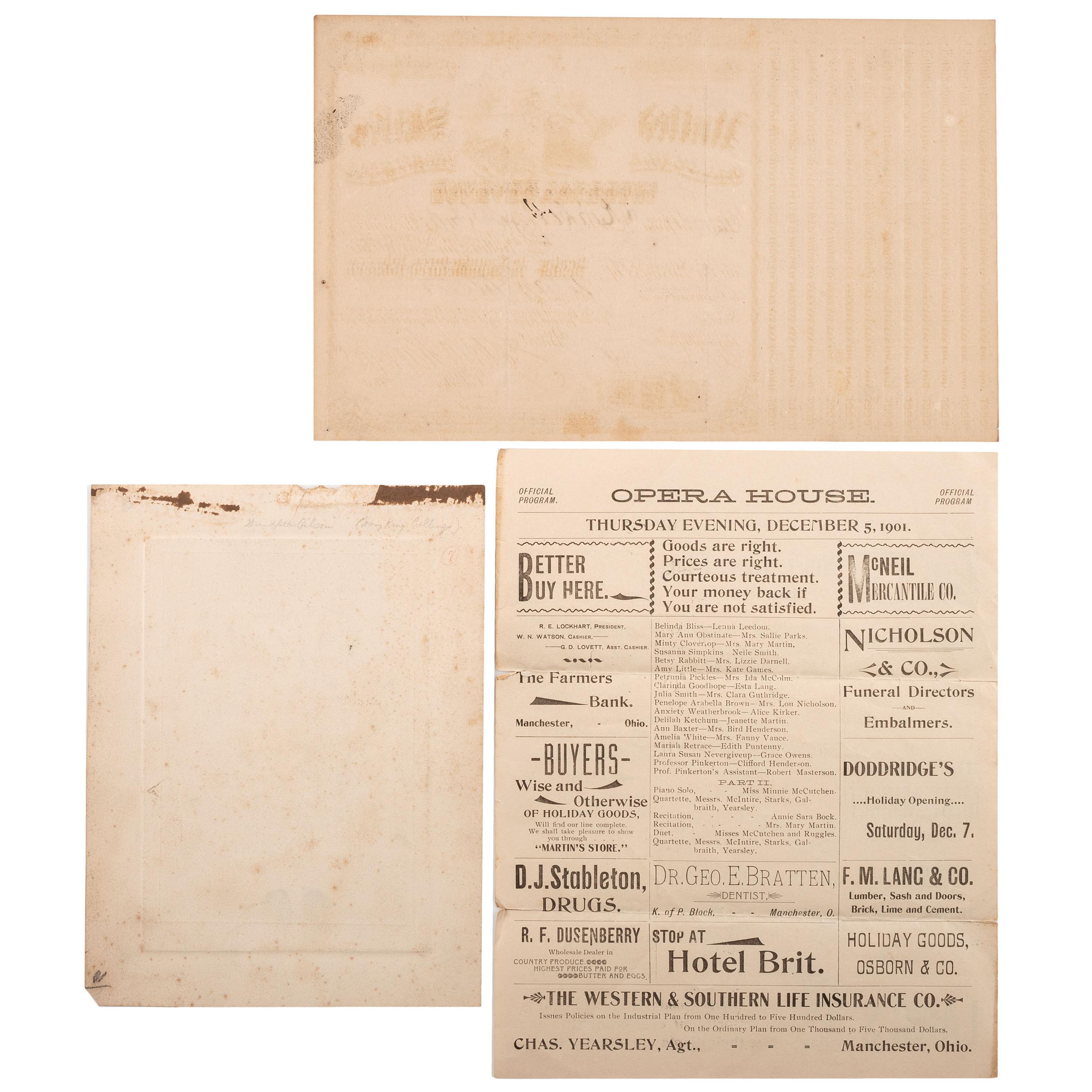 [GENERAL AMERICANA]. An archive associated with the Collings/Kirker family of Adams Co., Ohio, including:
