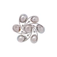 CULTURED BAROQUE PEARL AND DIAMOND BROOCH