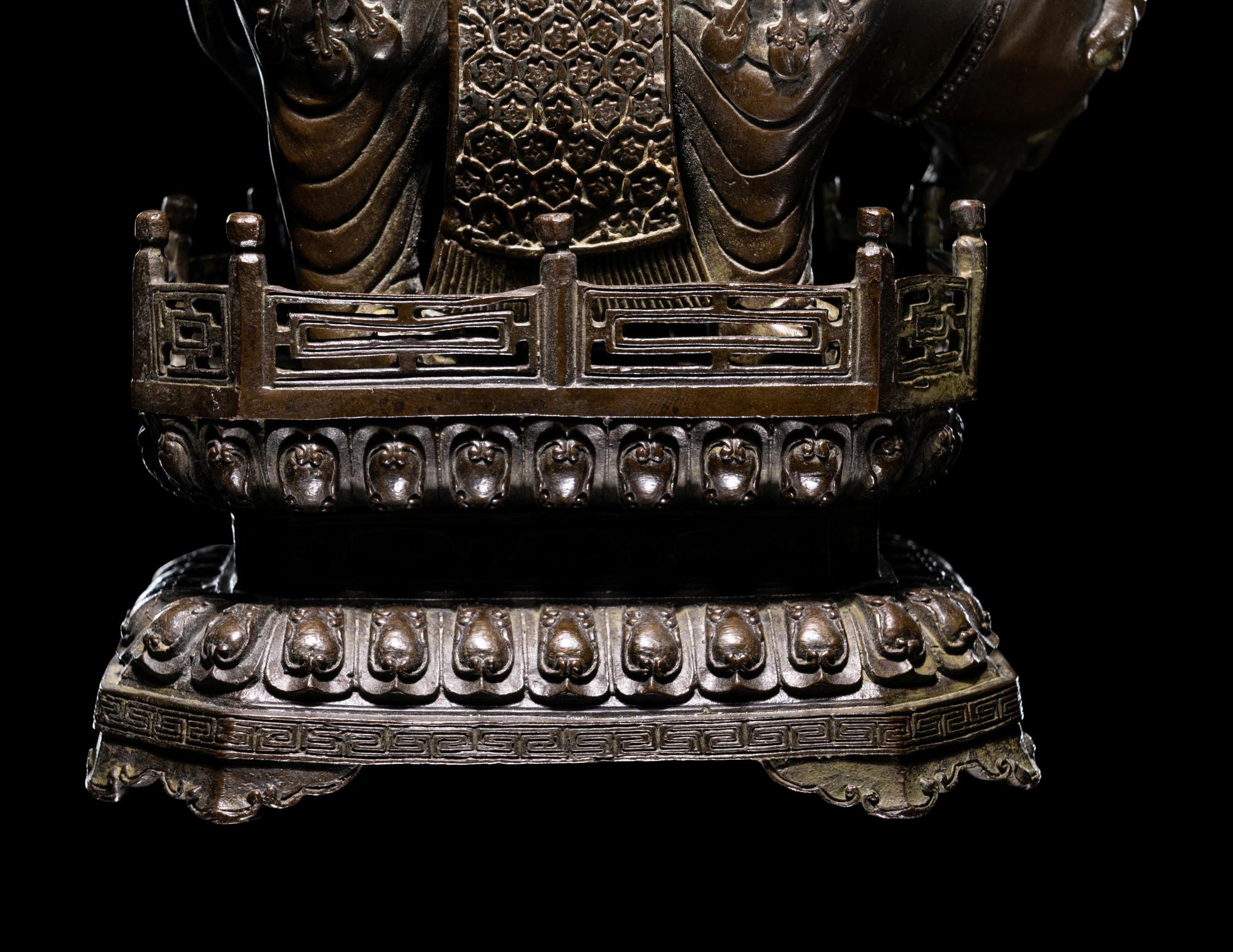 A Chinese Bronze Figure of a Caparisoned Elephant