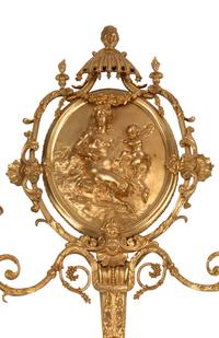 A Pair of French Neoclassical Style Gilt Bronze Two-Light Sconces