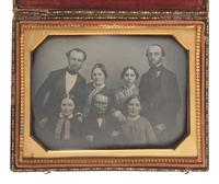 [EARLY PHOTOGRAPHY]. 4 daguerreotypes featuring groups of 5 or more people, incl. a fine half plate example by COLLINS.