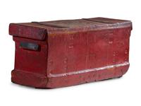An English Painted Leather Trunk