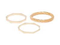 THREE YELLOW GOLD BANGLE BRACELETS