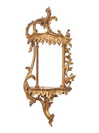 A Pair of Chinese Chippendale Style Giltwood Wall Brackets