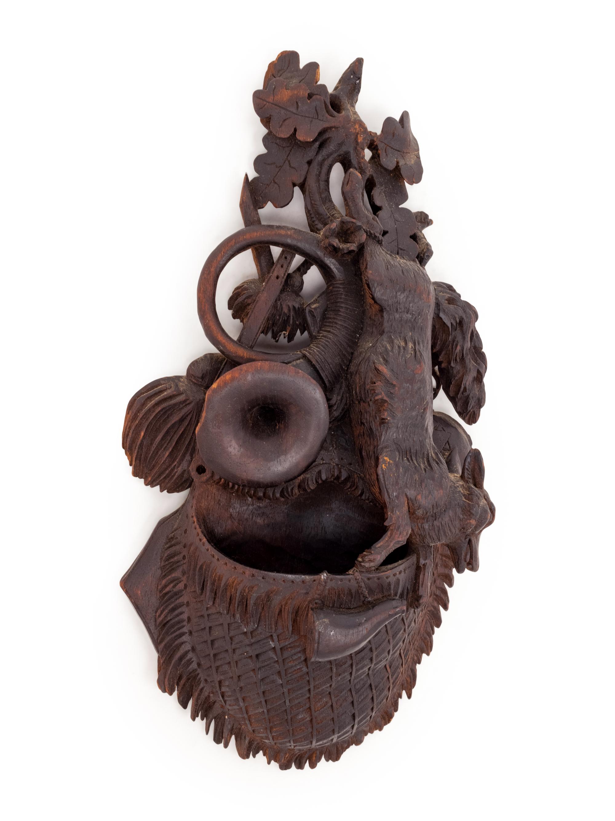 A Black Forest Carved Wall Pocket