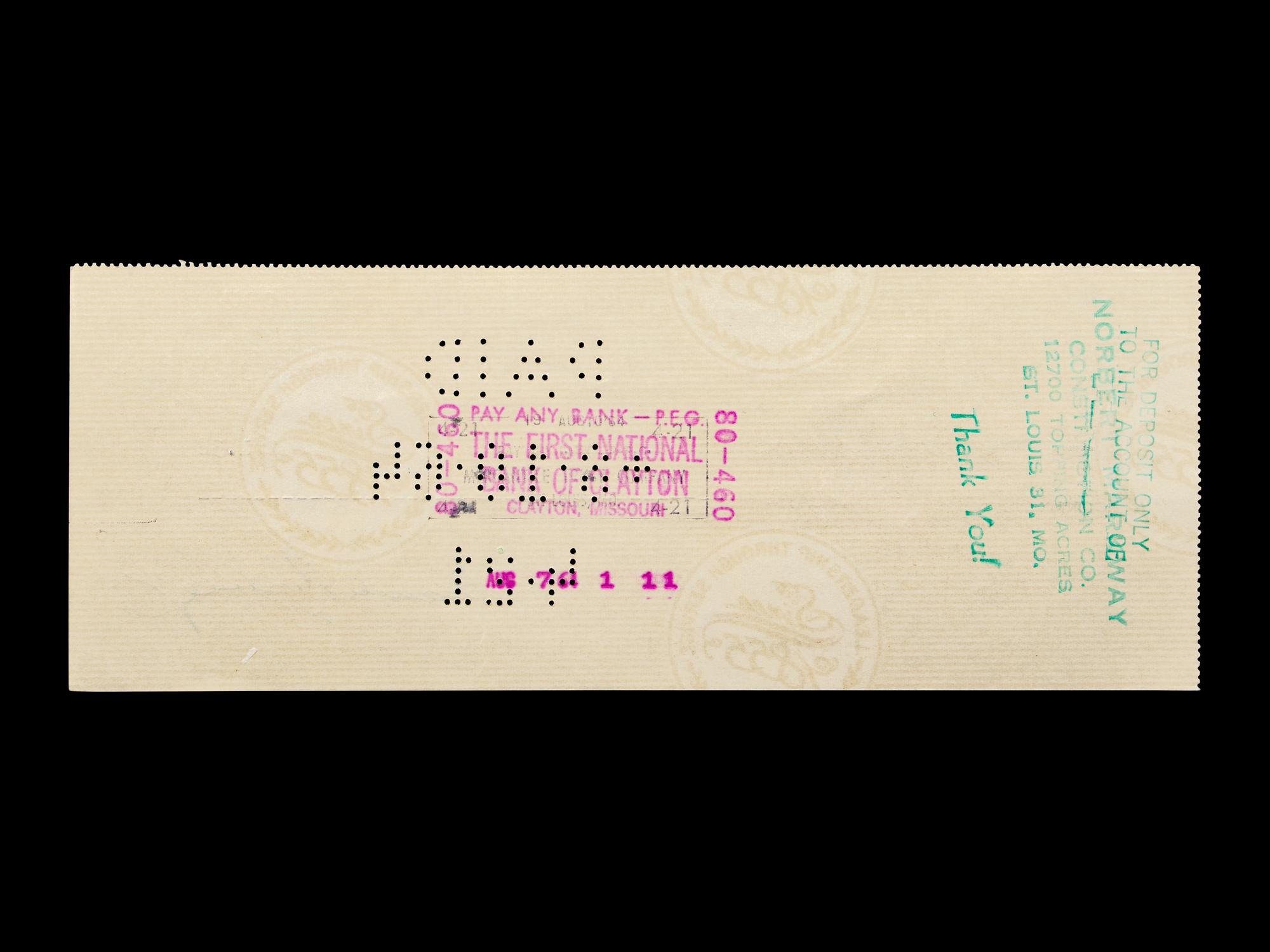 A Branch Rickey Signed Autograph Check