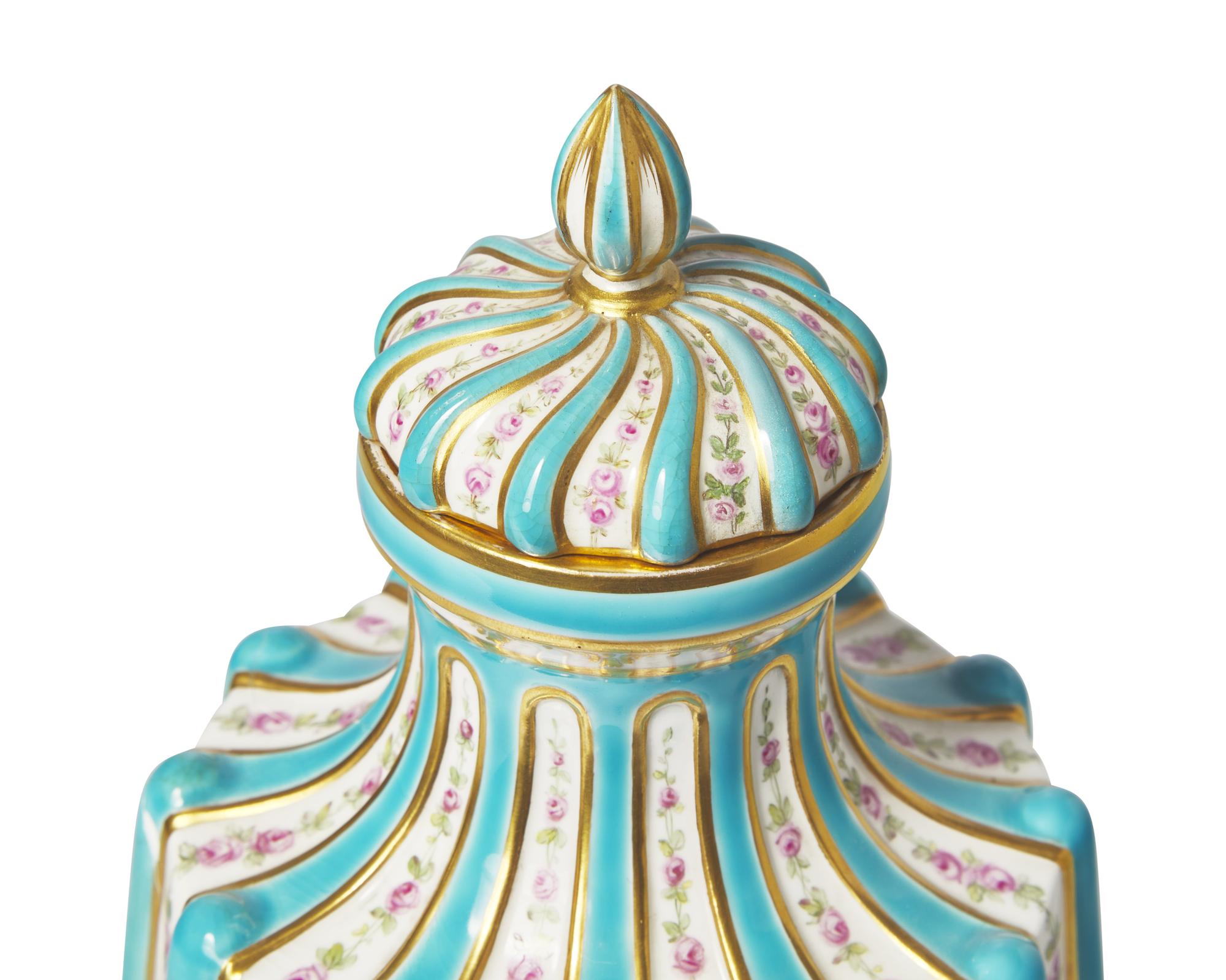 A Minton Porcelain Vase and Cover
