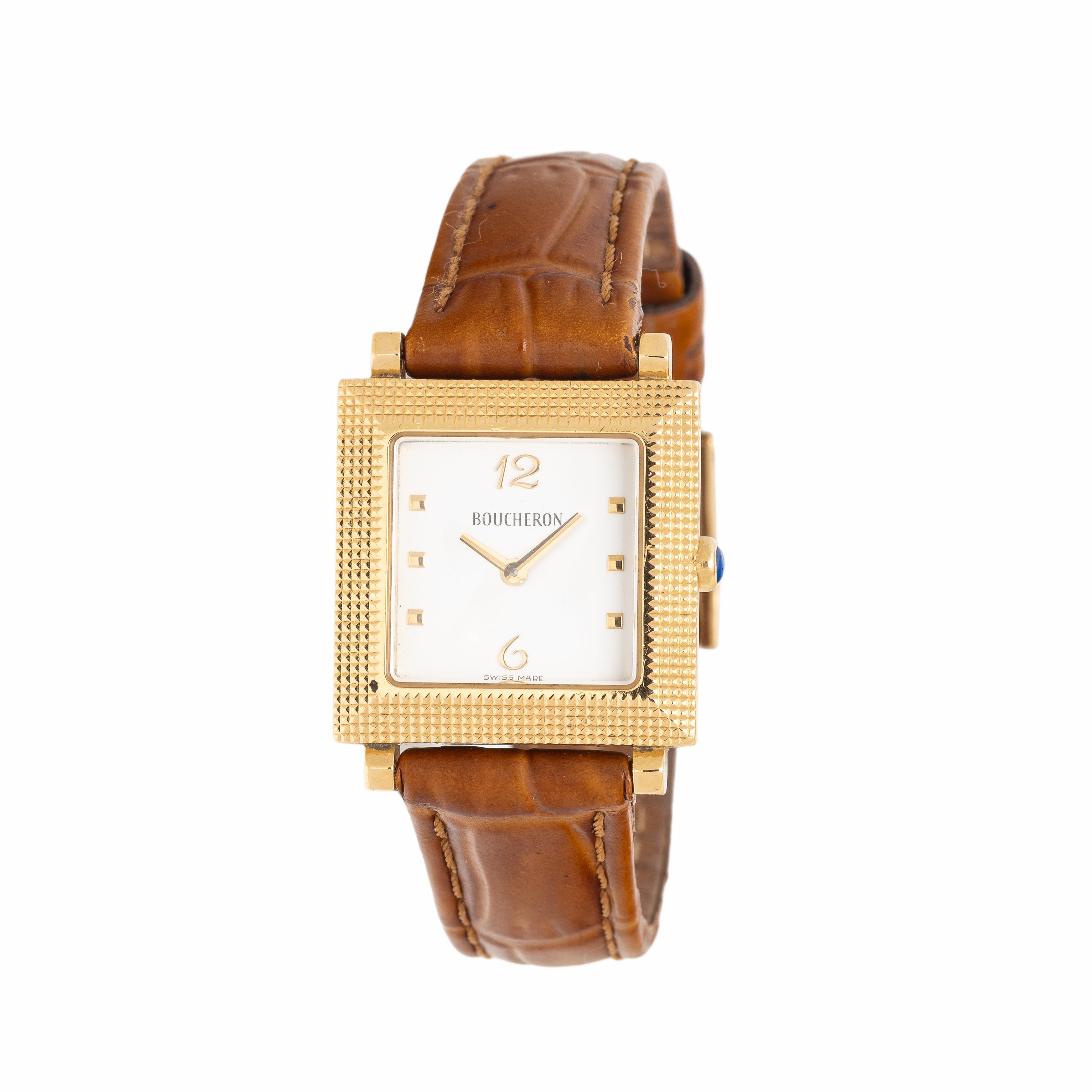 Boucheron, 18K Yellow Gold 'Carrée' Watch