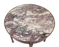 A Louis XVI Style Inlaid Marble Top Bouillotte Table