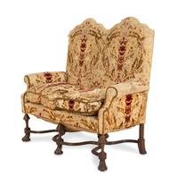 A Louis XIV Style Tapestry Upholstered Walnut Settee