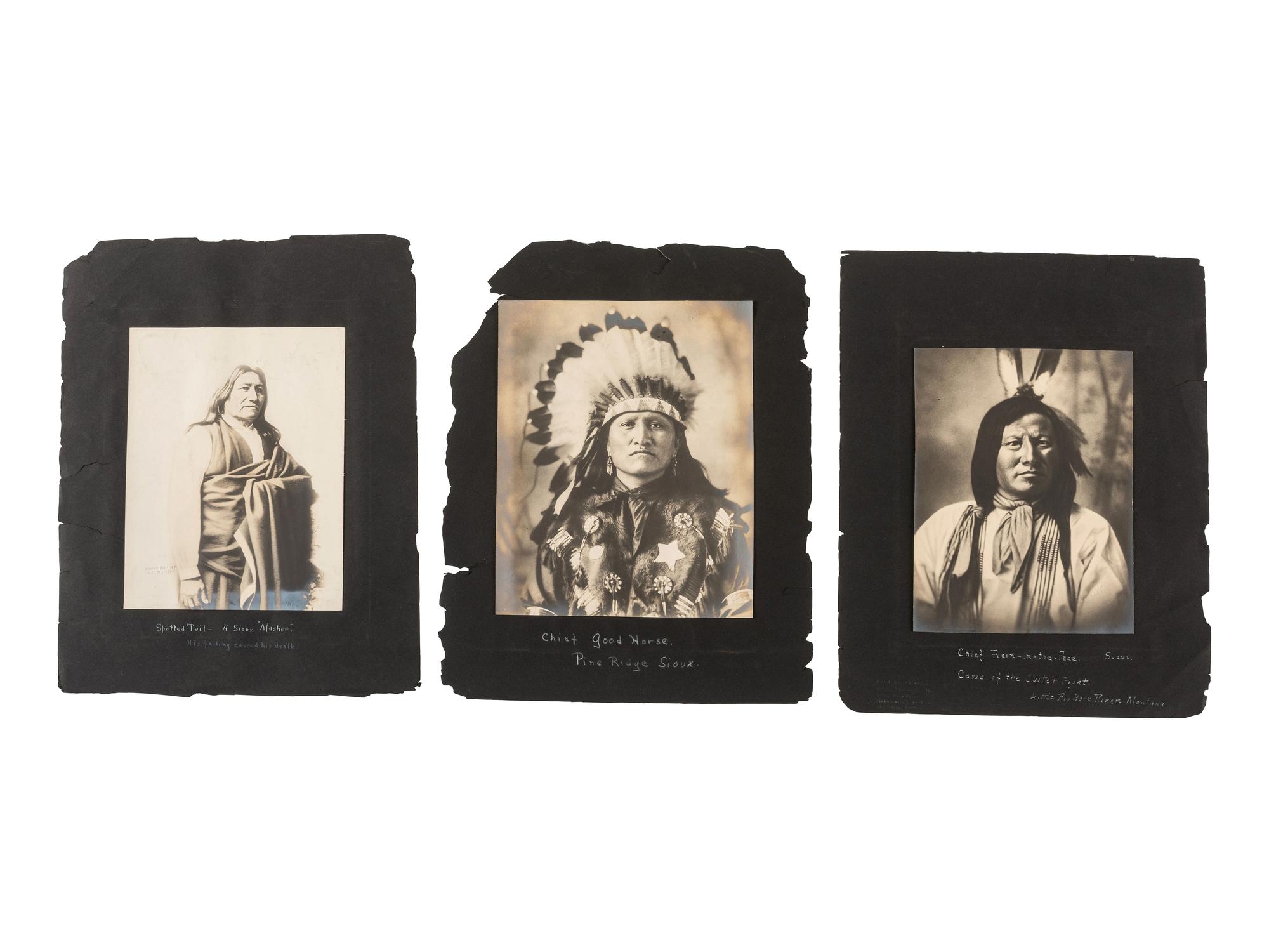 [NATIVE AMERICANS]. BARRY, David F. (1854-1934), photographer. A collection of 51 photographs of Native American subjects, George Armstrong Custer, and personalities and places associated with the Battle of Little Bighorn.