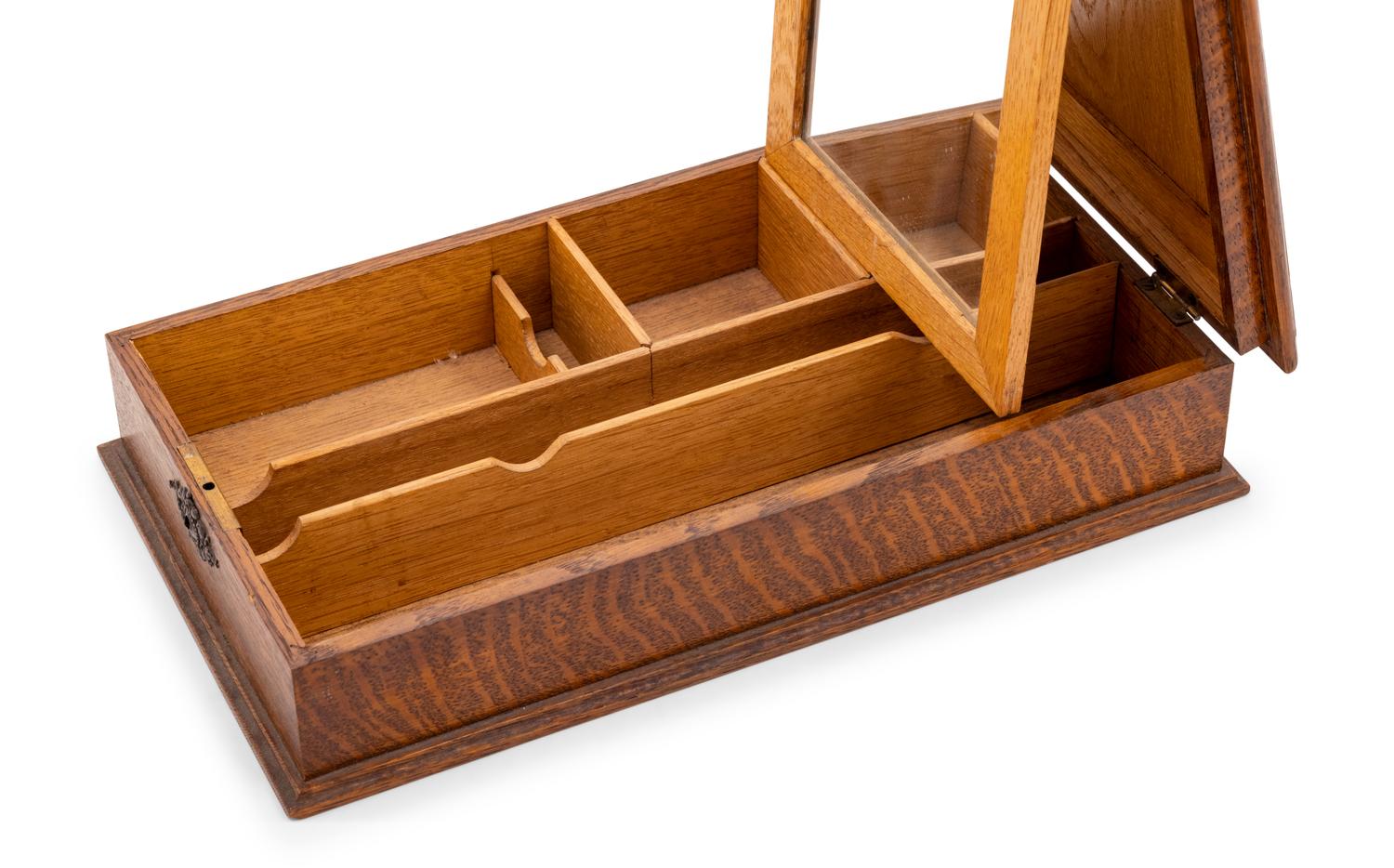 A Black Forest Gilt Metal Mounted Oak Box