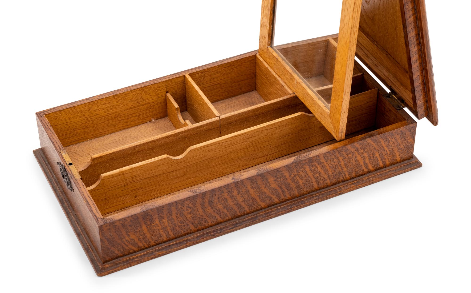 A Black Forest Gilt Metal Mounted Oak Box