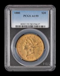 A United States 1880 Liberty Head $20 Gold Coin