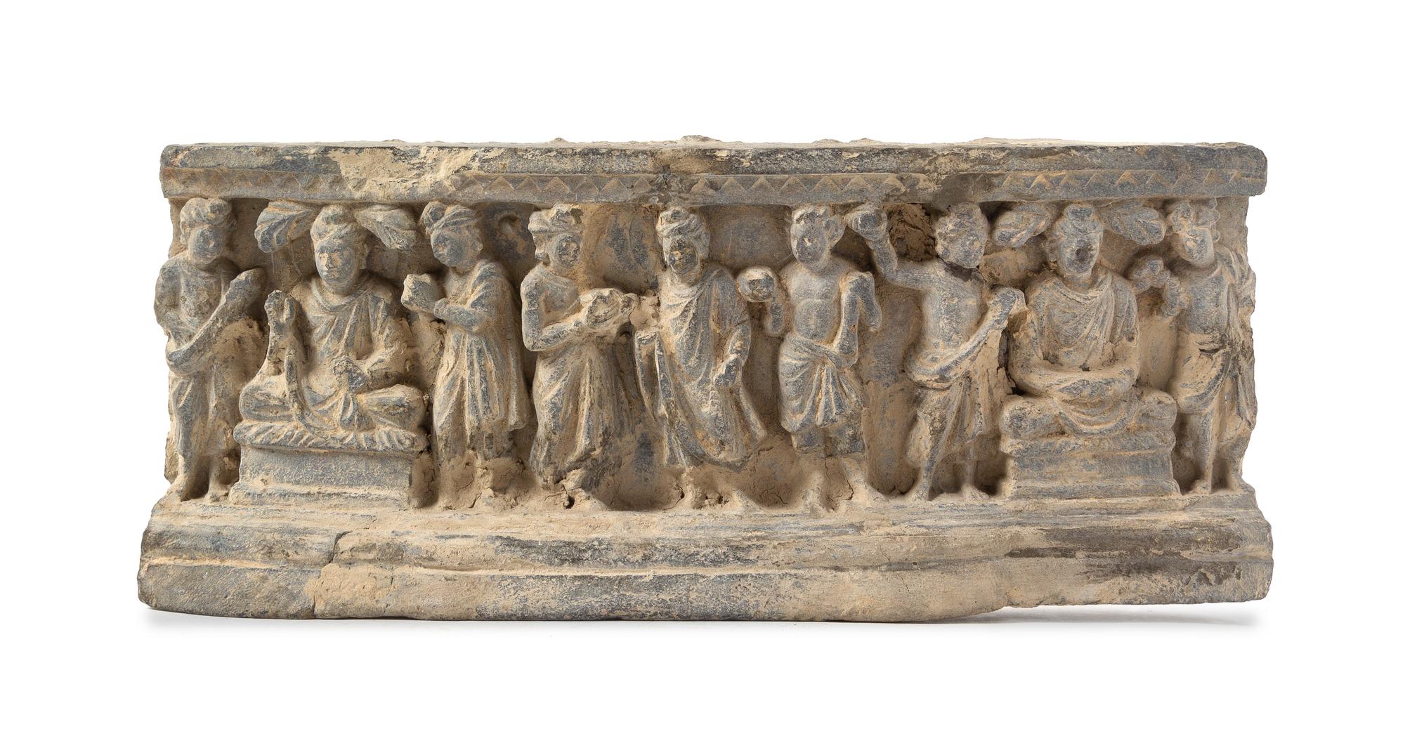 A Gandharan Schist Relief Panel Length 13 1/2 inches. — LIKELY 4TH-5TH CENTURY