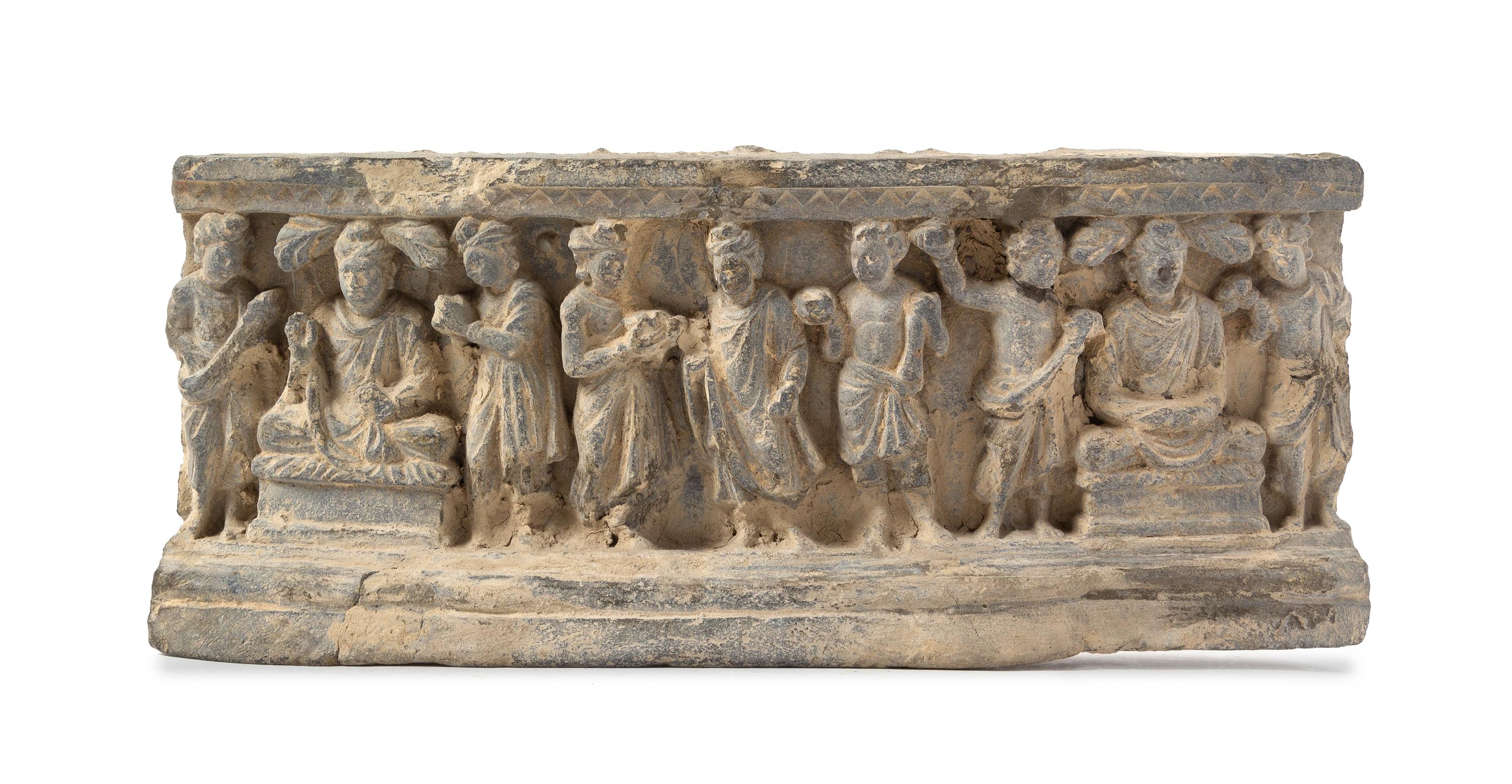 A Gandharan Schist Relief Panel Length 13 1/2 inches. — LIKELY 4TH-5TH CENTURY