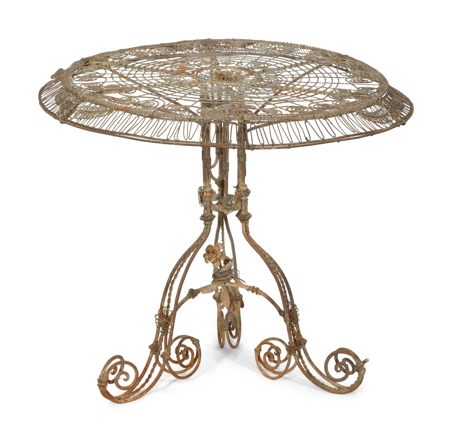 A Victorian Wire Garden Table