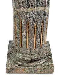 A Pair of Continental Gilt Bronze Mounted Marble Pedestals