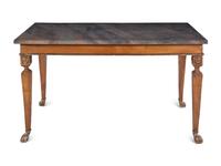 An Italian Carved Walnut Marble-Top Console Table