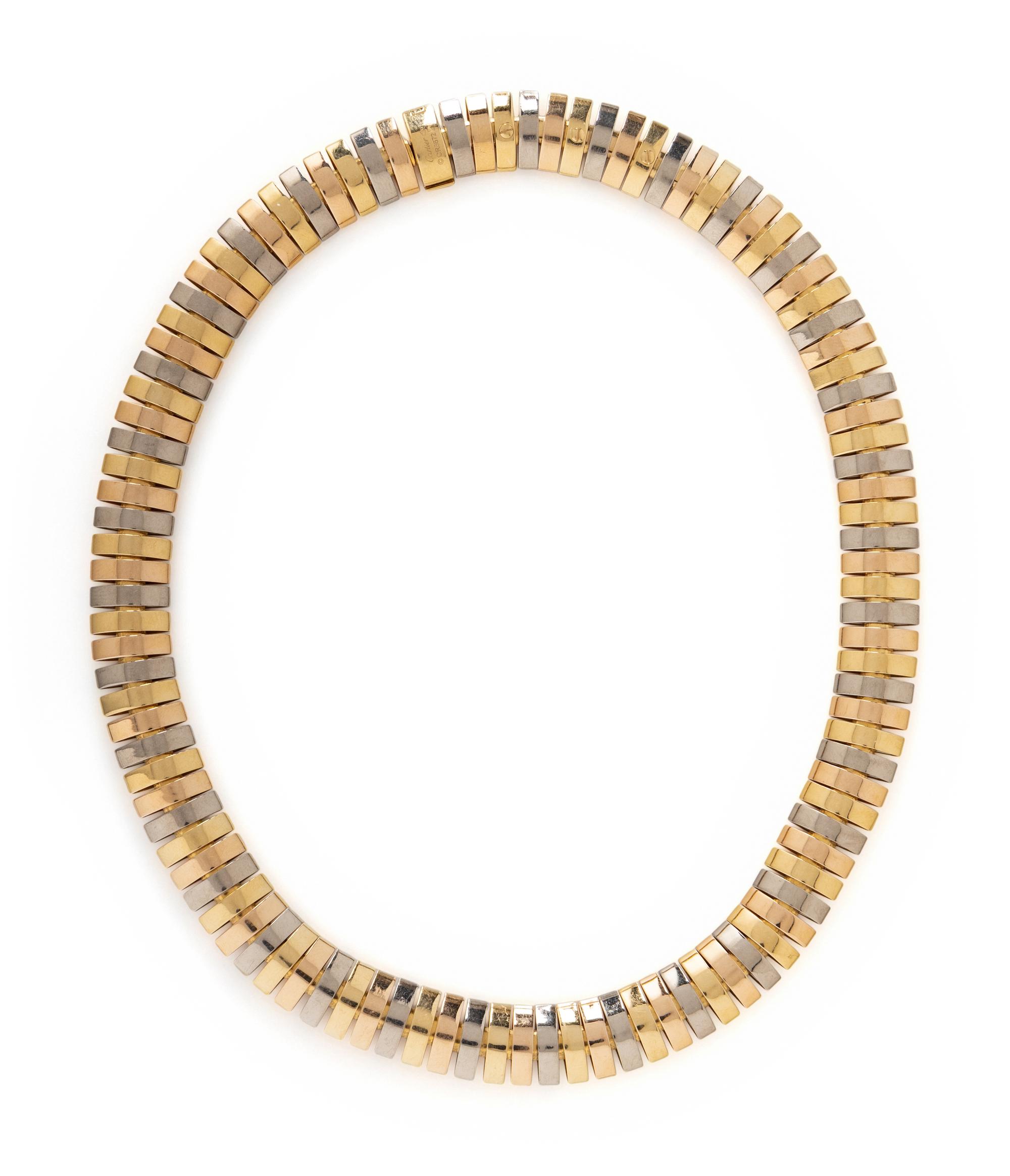 CARTIER, TRICOLOR GOLD NECKLACE