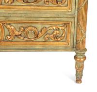 A Pair of Maitland-Smith Painted and Parcel-Gilt Commodes
