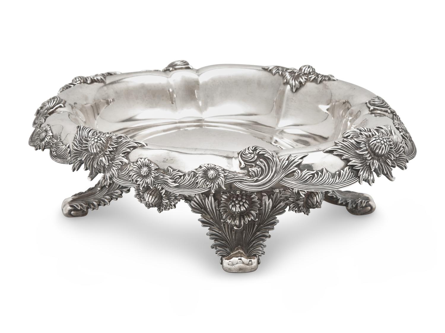 A Tiffany & Co. Sterling Silver Chrysanthemum Centerpiece Bowl