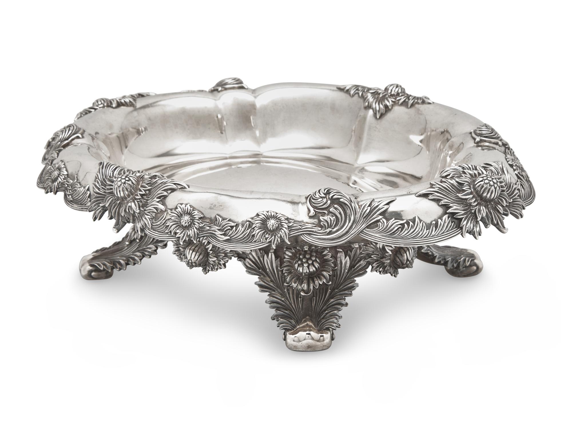 A Tiffany & Co. Sterling Silver Chrysanthemum Centerpiece Bowl