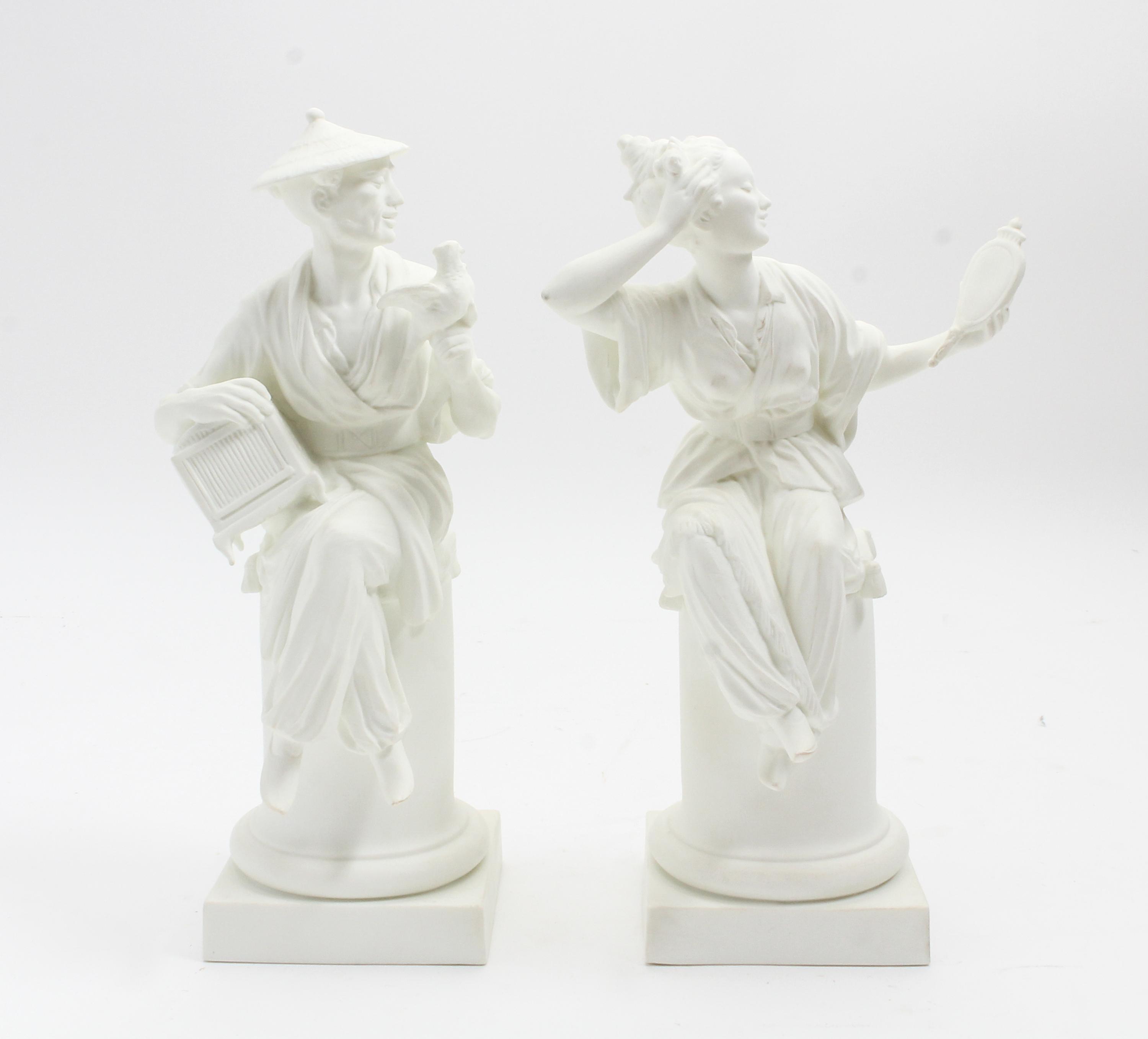 A Pair of Royal Worcester Bisque Porcelain Figures Height 11 1/2 inches. — MID 20TH CENTURY