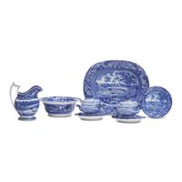 A Group of Staffordshire Historical Blue Upper Ferry Bridge Over the River Schuylkill Transferware, Joseph Stubbs, Burslem, 1790-1829