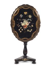 An English Papier-Mâché Tilt-Top Table