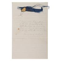 [Civil War]. War-date letter and "Battle Flag" fragment from Corporal William A. Smith, 116th Pennsylvania Regiment, part of the famed Irish Brigade.