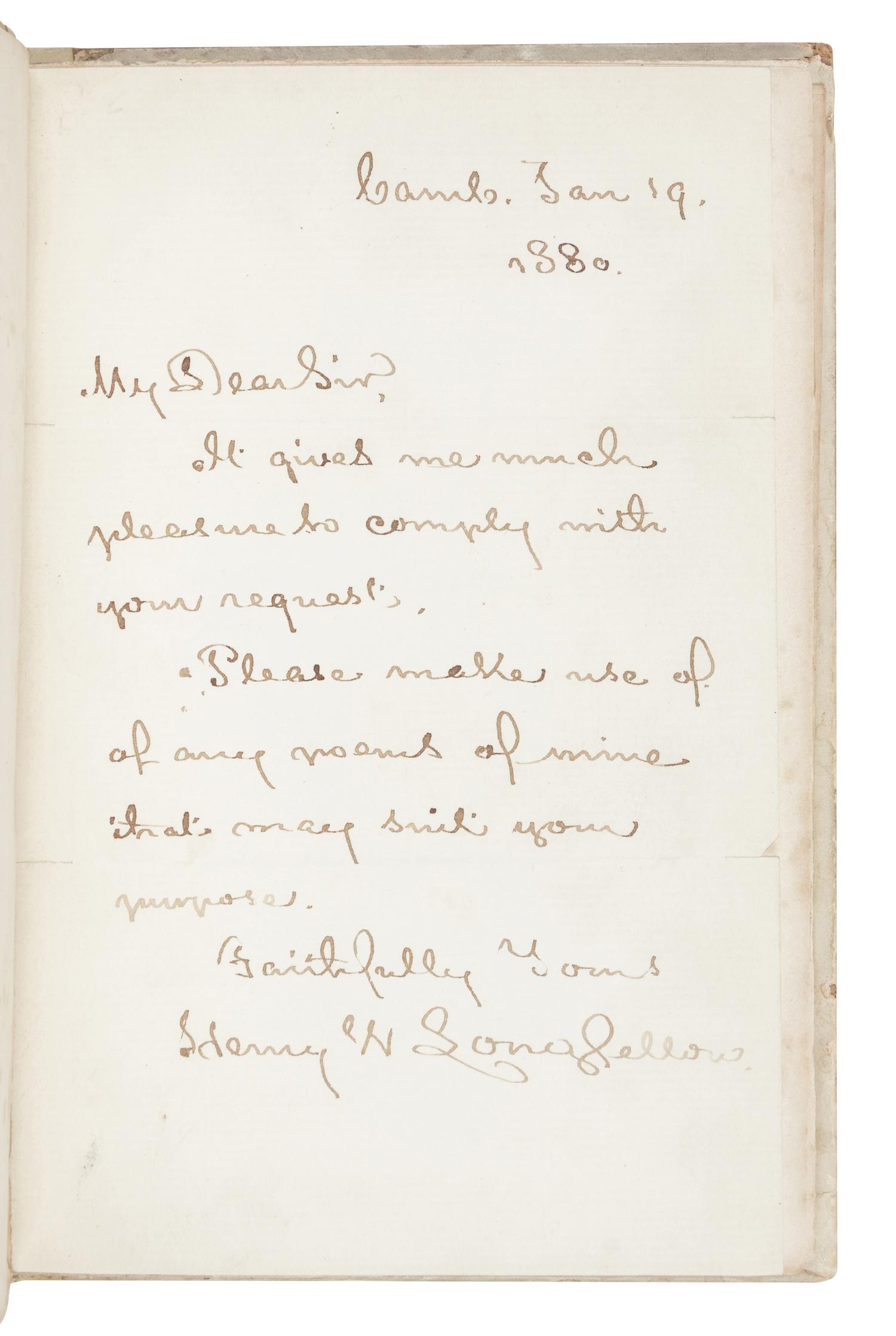 LONGFELLOW, Henry Wadsworth (1807-1892). The Spanish Student. A Play, in Three Acts. Cambridge: John Owen, 1843.