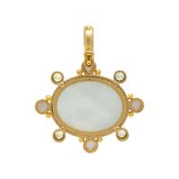 Elizabeth Locke, Peridot and Green Venetian Glass Intaglio Pendant