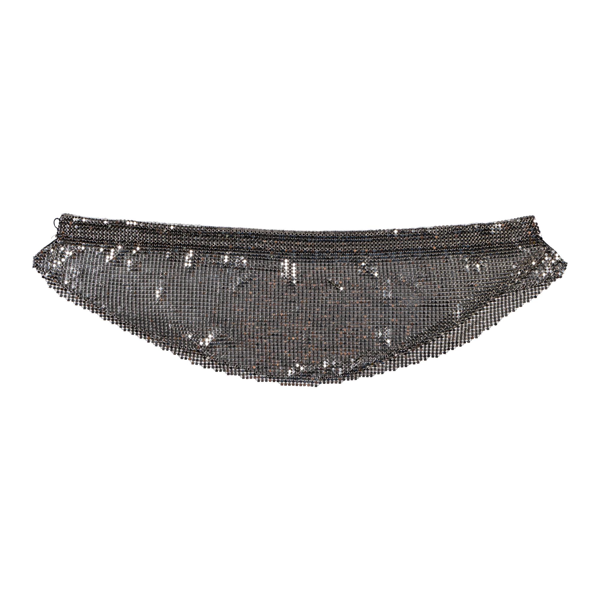Chanel, Cashmere Shirt with Removable Metal Mesh Scarf
