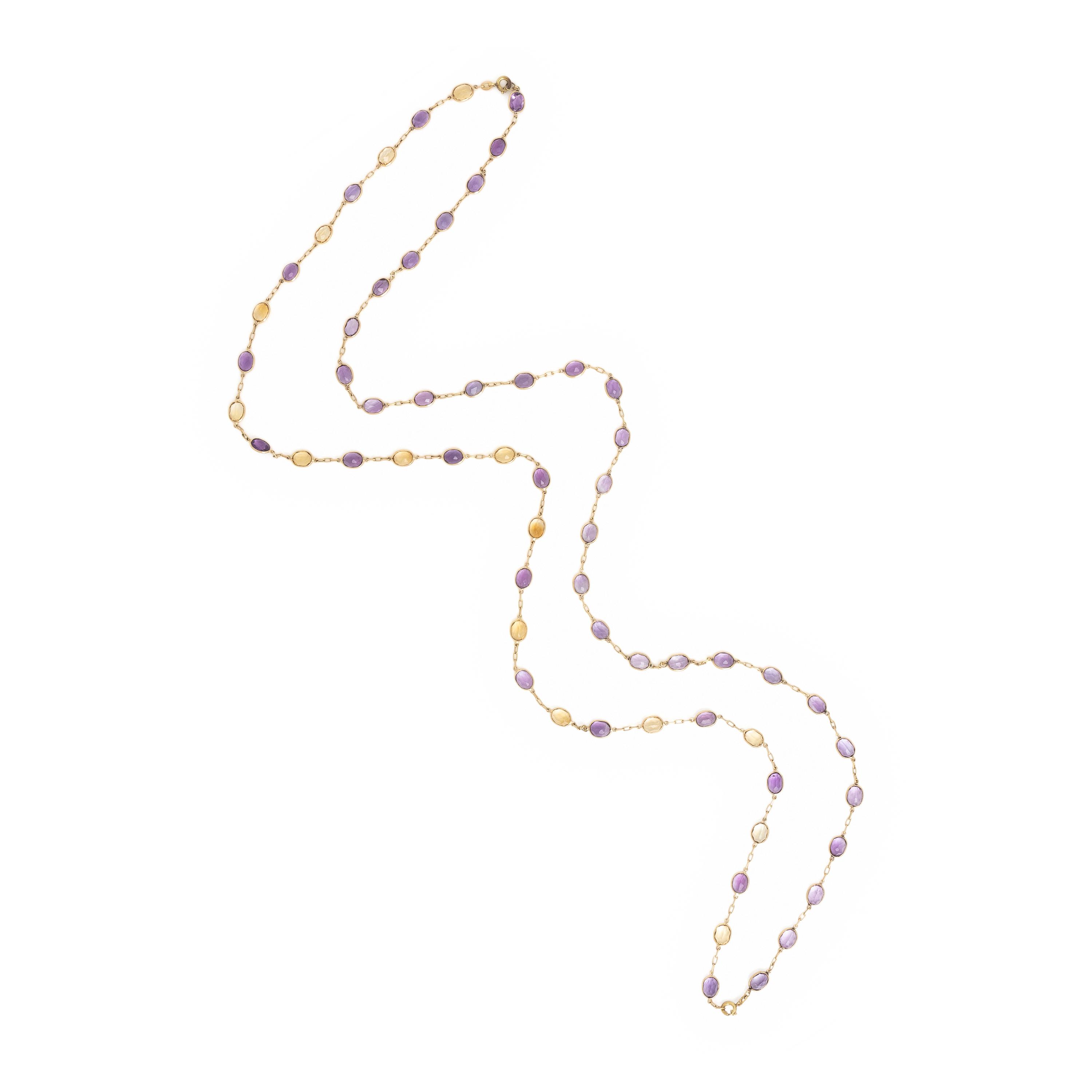 Collection of Multigem and Yellow Gold Necklaces