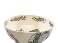 A Liverpool Transfer-Printed Creamware 'John Adams' Punch Bowl