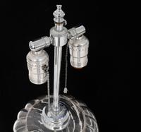 A Pair of Baccarat Blown Glass Oil Lamps Mounted as Table Lamps — 20TH CENTURY