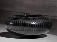 Blackware Pottery Bowl, with Soft Mirror Finish