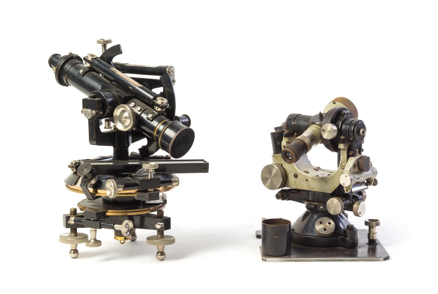 Two Theodolites Length of larger scope 10 inches. — 20TH CENTURY