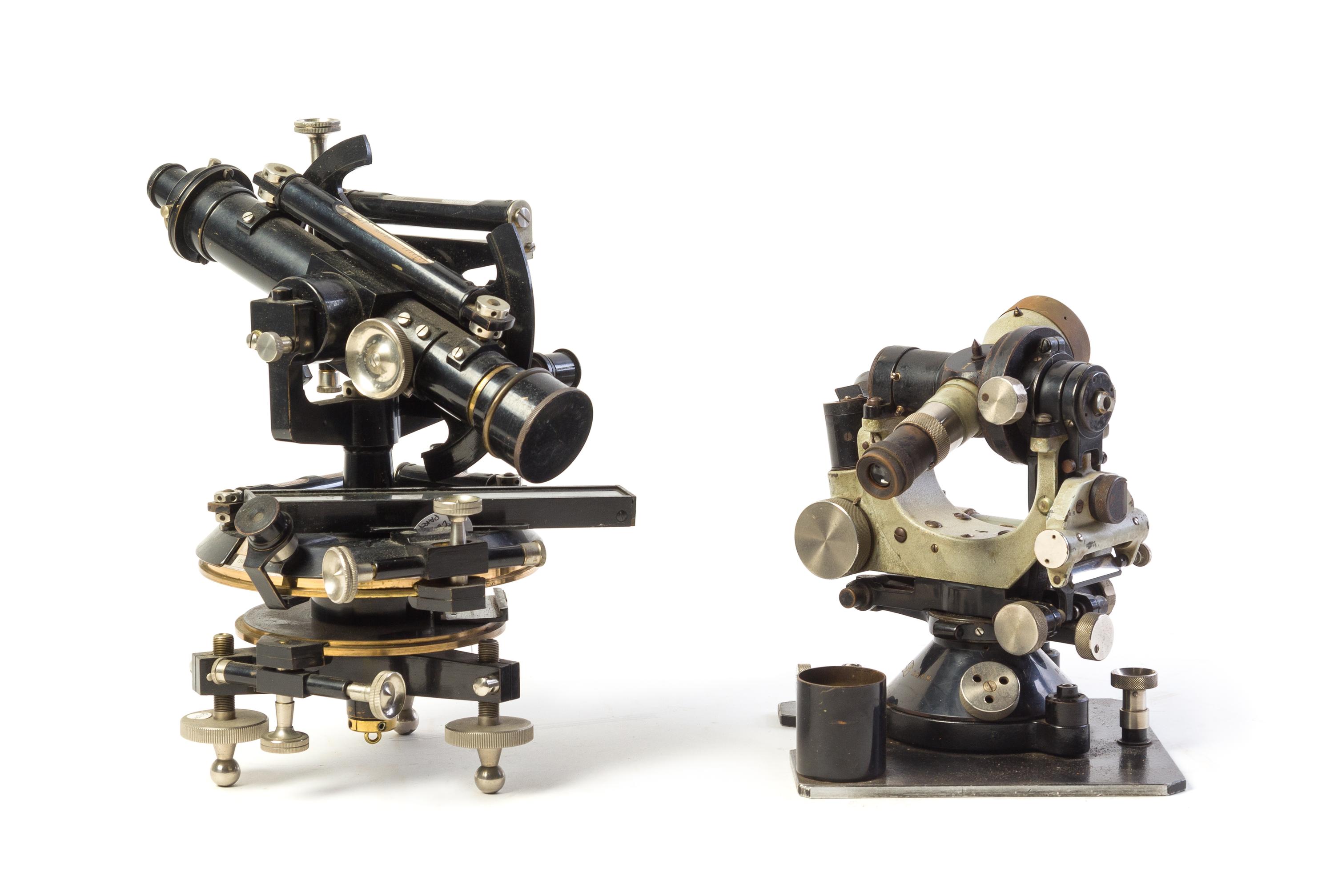 Two Theodolites Length of larger scope 10 inches. — 20TH CENTURY