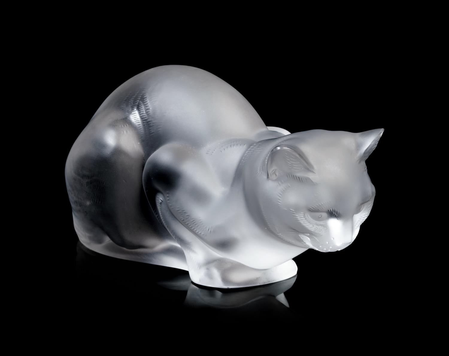 A Lalique Chat Couché Figure