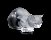 A Lalique Chat Couché Figure