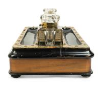 An English Brass Mounted Oak Inkwell — CIRCA 1860