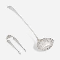 A silver punch ladle and sugar tongs Joseph Richardson, Sr. (1711-1784) and Joseph Richardson, Jr. (1752-1831), Philadelphia, PA, late 18th century