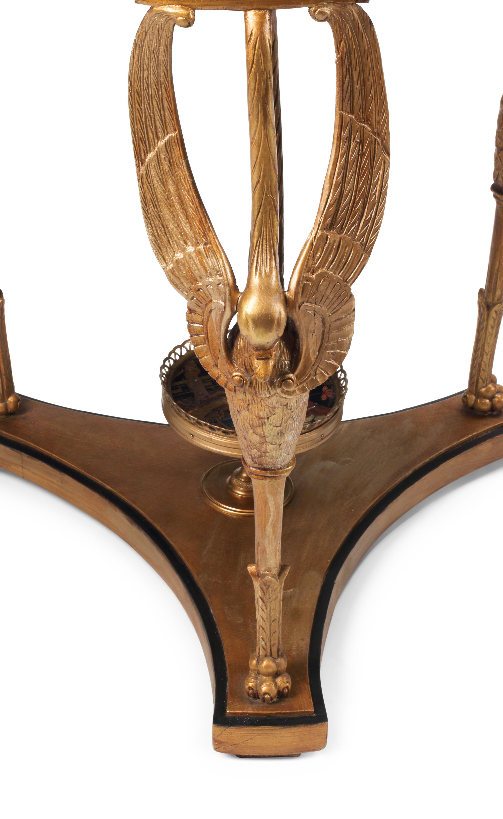 A Pair of Directoire Style Giltwood and Chinese Lacquer Tables