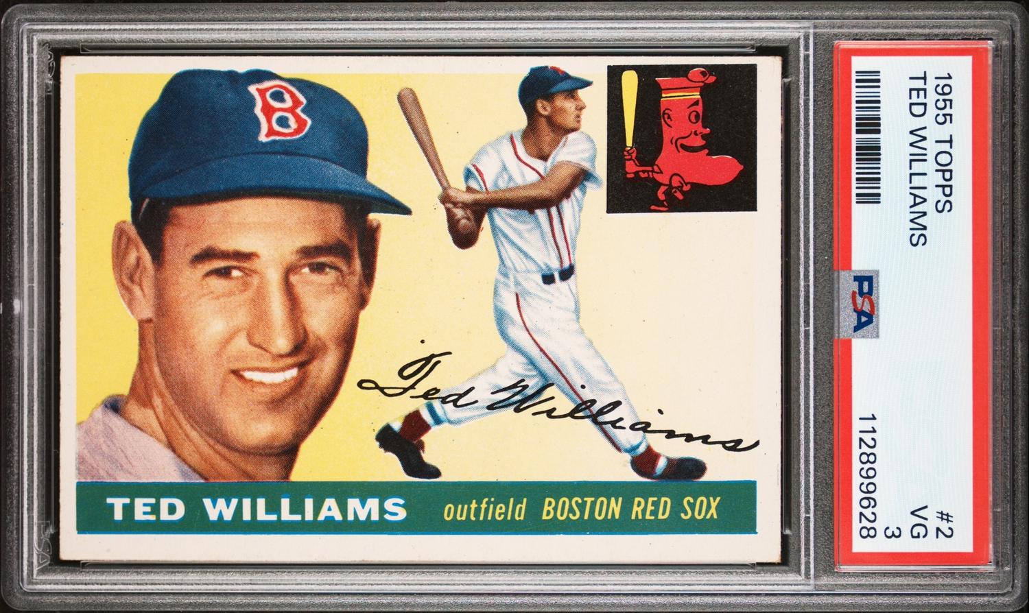 A 1955 Topps Ted Williams Baseball Card No. 2 (PSA 3 VG)