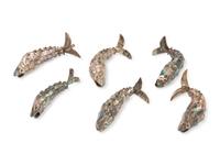Six Abalone Veneered Reticulated Fish