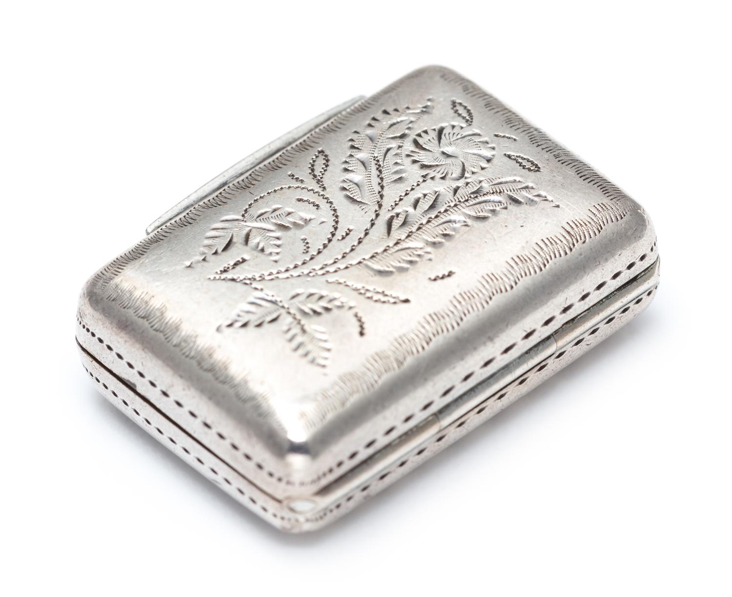 A William IV Silver Vinaigrette, Thomas Shaw, Birmingham, 1832, the lid with wrigglework decoration, centered by a monogrammed cartouch