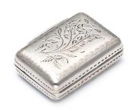 A William IV Silver Vinaigrette, Thomas Shaw, Birmingham, 1832, the lid with wrigglework decoration, centered by a monogrammed cartouch